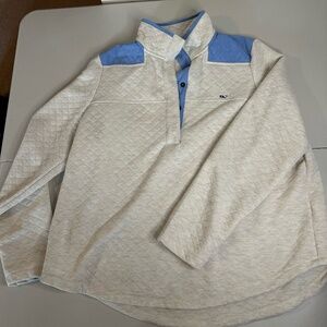 vineyard vines Women's Quilted Half Button Pullover XL